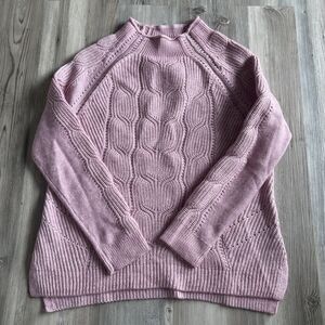 Talbots Oversized Baby Pink Wool Blend Knit Sweater Size Small
